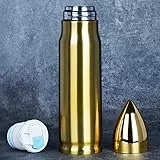 Grogife Weihnachten Geschenk für Männer, Lustige Jägermeister Geschenke für Jäger Jagd, Geburtstagsgeschenk für Mann Freund Papa Ihn, Coole Trinkflasche Edelstahl 500ml, Gold