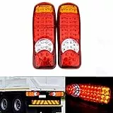 HEHEMM 46 LED Stop Lichter Rückleuchte Schwanz Indikator Nebel Lichter Reverse Auto Ampel Bremslicht Heckleuchte Rücklicht Kontrollleuchte Nebellichter Äußeres Licht für Van Anhänger LKW (2 Stücke)