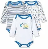 Schnizler Unisex Baby Body 1/1-Arm 3er Pack Bagger 809303, 900 - Blau, 50-56