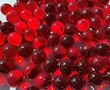 FAIRY TAIL & GLITZER FEE 90 rote Glasmurmeln – klare Glassteine Glas Kugeln 16 mm, ca. 500 g – transparente Dekomurmeln für Vasenfüllung, Streudeko & Bastelideen