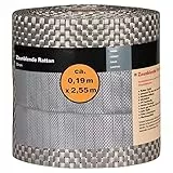 NOOR Sichtschutzstreifen RATTAN für Doppelstabmattenzaun - Zaunfolie chrom 0,19x2,55 m - winddurchlässige Zaunblende 830 g/m² - wetterfest & UV-beständig aus 100% PVC-Polyrattan