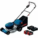 Bosch Pro selbstfahrender Akku-Rasenmäher GRA18V2-46SP (Schnittbreite: 46 cm, Schnitthöhe: 30-70 mm, 60 l Stoff-Grasfangkorb, Mulchstopfen, inkl. Akku und Ladegerät)
