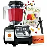 Nutrilovers Hochleistungsmixer NUTRI-BLENDER MAX+ Standmixer 2000W Hochleistung Smoothie-Maker Profi Mixer Blender - 2L Tritan, BPA-FREI, 9 Stufen, Digital-Timer Inkl. Smoothie Rezeptbuch