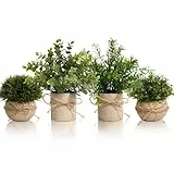 YVONNEYI 4 Stück Kunstpflanze für Deko Wohnzimmer, Künstliche Pflanzen wie echt Eukalyptus, Fake Plant für Home Schlafzimmer Badezimmer Küchen Büro Zimmer Fensterbank Zuhause Innen Deko (005, 4 Stück)