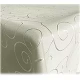 JEMIDI Tischdecke Ornamente Seidenglanz Edel Tisch Decke Tafeldecke 31 Größen und 7 Farben Campagner 90x90