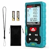 Laser Entfernungsmesser Hohe Genauigkeit, 50 m, Kiprim LD50E, Laser-Maßband, Compaktes Laser-Messgerät mit Größerem Hintergrundbeleuchtetem LCD-Display, ft/m/in-Umschaltung, Wasserwaage