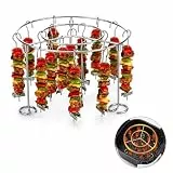 Homikit Airfryer Zubehör, 15,6 cm Rund Edelstahl Heißluftfritteuse Zubehör Grillrost mit 28 Spieße für Grillen, Abnehmbar Spießgestell für Airfryer Backofen, Gleichmäßiges Garen, Spülmaschinenfest