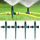 4 Stück Rasensprenger 360° Drehbarer Gartensprenger Garten Sprinkler, Wassersprenger Einstellbar Automatische Bewässerungssystem für Garten Rasen Pflanzen Gemüse Blumen Pastorale (Grün)