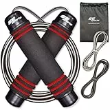 SE sports - Profi-Springseil-Set mit 3 Seilen & Tasche – 3m Speed Rope mit Kugellager & Soft-Griffen – längenverstellbar – Inkl. Ersatz-Stahlseil & Gummiseil – Fitness, Boxen, Workout, Crossfit