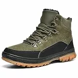 Wondamo Herren Winterstiefel Warm Gefüttert Leichte Schneestiefel Wasserdicht rutschfest Winterschuhe Outdoor Winterboots für Herren,Grün,46 EU
