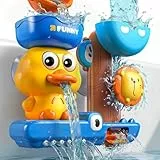 Badespielzeug ab 1-3 Jahr Junge: Badewannen Spielzeug ab 1 2 Jahre, Wasserspielzeug für Kinder mit Wasserflussund Sprüheffekten, Baby Geschenk 2 3 4 Jahre Junge
