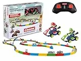 Carrera RC Fahrzeug Mario Kart Tabletop Racing Set | RC-Karts von Mario & Luigi – 6,2 cm mit 2,4-GHz-Steuerung, Streckenelementen & Deko | Bis 5 km/h | Für Kinder ab 6 Jahren – Ready to Run