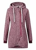 YUTILA Damen Kapuzenpullover Zipper Hoodie Herbst Winter Pulli Sweatjacke mit Reißverschluss