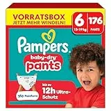 Pampers Baby-Dry Pants Größe 6, 176 Stück, 13-19 kg, 360° auslaufsichere Passform für Tag und Nacht