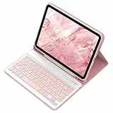 aMZCaSE Tastatur Hülle für iPad Air 11 Zoll 2026 2025 2024 (M4/M3/M2),Air 5 und 4 Gen 10,9' 2022/2020,Pro 11' 1/2/3/4 Gen,Magnetisch Abnehmbare Tastatur hülle mit Stifthalter mit Stifthalte