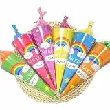 JOYEASE 12 Stück Schultüte Klein 28cm, Geschwister Schultüte Zuckertüte zum Befüllen, Geschwistertüte mit Namen für die Einschulung zum Schulanfang