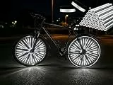 Mornly 72 Stück Fahrrad Speichenreflektoren Set + 2 Hosenklammern, 360° Sichtbarkeit Reflektoren, Einfache Montage, Reflektorband für Radfahren & Joggen, für alle Fahrräder