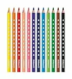 Pelikan Buntstifte-Set Silverino 12-teilig, dreieckig und dick, 12 Farben, Malstifte mit Grip und dreieckigem Schaft