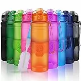 ZORRI Sport Trinkflasche 400/500/700ml /1l, BPA Frei Auslaufsicher & Umweltfreundlich Wasserflasche, Kinder & Frauen- One Handed Open & Tritan Sportflaschen Für Gym/Yoga/Camping Outdoor Männer