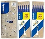 PILOT FriXion Ersatzminen 0.7 - 12 Stück (6er Sets), Blau - Radierbare Tinte - Kompatibel Mit Ball & Clicker - Mittlere Stärke - Gel-Tintenrollermine