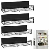 VGECEE Magnetische Kühlschrankregal Gewürzregal Magnetisch Kühlschrank 4er-Pack Magnet Regal Organizer Kühlschrank Magnetregal 2 Große und 2 Kleine Regale Gewürz Organizer Regal Ohne Bohren
