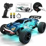 Tecnock Ferngesteuertes Auto, 1:18 Maßstab 2WD RC Car mit USB-C Schnellladung & 50 Min. Spielzeit, 2,4GHz All-Terrain RC Auto mit LED-Lichtern, Spielzeug Geschenk für 3–12 Jahren Jungen & Mädchen