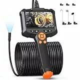 Endoskopkamera mit Licht 15m/50ft, Qimic Endoskop-Kamera Handy 8mm IP67 Inspektionskamera, 4.3' HD Rohrkamera mit 8 LEDs, wasserdichte Kanalkamera für Tools 15m
