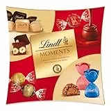 Lindt Schokolade | Lindt Moments Box | 223g | Raffinierte Mischung aus feinsten LINDOR Kugeln, nussigen NUXOR Würfeln und knusprigen FIORETTO | Schokoladen-Geschenk