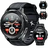 OUKITEL Smartwatch Herren BT10, 5ATM Wasserdicht Fitness Watch 123 Sportmodi Tracker, 1,43' AMOLED Display, 410mAh Akku reicht für 15 Tage, Armbanduhr mit Pulsmesser Schlafmonitor für Android iOS