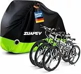 ZUAPEV® Fahrradabdeckung für 2-3 Fahrräder Wasserdicht, Fahrradgarage Wetterfest Fahrrad Abdeckplane Polyester 210D Fahrradplane Regenschutz, Fahrrad Garage Outdoor Abdeckung Schutzhülle