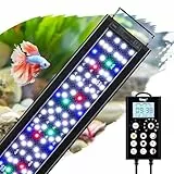 hygger Aquarium Beleuchtung LED, Aquarium Licht, Aquarium lampe 24/7 beleuchtung für aquarien mit Controller, 5 Modi mit Timer, 8 Farben, verstellbare 10 Helligkeit (58W （120-135CM）)