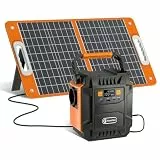 FlashFish 172.8Wh tragbares Kraftwerk mit Solarpanel 60W, Solargenerator Akku 200W (400W Spitze) mit 230V AC-Ausgang,LED Licht, Stromgenerator mit Solarpanel für Camping, Abenteuer, Notfälle