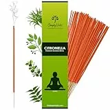 Simply-Vedic Citronella-Räucherstäbchen (ca. 120 Stäbchen, 250 Gramm), handgefertigtes Premium-Agarbatti | Dauert 60 Minuten| Ideal für Einheit, Harmonie und Komfort im Innen- und Außenbereich