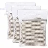 KALIONE Net Wäschebeutel, 3 Stück Mesh Wäschesäcke,Waben-Dessousbeutel mit Aufhängeschlaufe,empfindliche Wäschebeutel, feine Wäschebeutel für Unterwäsche, BHs, Socken, Babykleidung, Masken