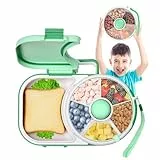 Vefacion Snackbox mit Fächern Kinder Snack Spinner Satz Tragbares Siegel Deckel Snackteller Multifunktionale Baby Brotdose Schule Jausenbox