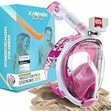 Die Preisgekrönte KAIMANA® Schnorchelmaske Kinder inkl. Tragetasche - absolut CO₂ sichere Tauchmaske Kinder - Tauchermaske - Taucherbrille Kind 4 Jahre - Schnorchelmaske