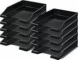 HAN 1027 Briefablage Klassik, Schreibtisch Organizer, Bürobedarf, Ablagefächer, Büromaterial, Briefkorb, Dokumentenablage, bis Format A4/C4 (Klassisch, Schwarz, 10 Briefablagen)