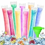 200 Stück Wassereis Tüten mit Trichter, BPA-freie Eisformen für DIY Eis am Stiel, Joghurt, Saft & Smoothies, Eis Pop Beutel – Einweg Popsicle Beutel für Hausgemachtes Wassereis