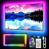 KANTUTOE LED TV Hintergrundbeleuchtung, 3m TV LED Streifen für 32-45 Zoll TV, RGB Led TV Lichter mit Musik Sync, Bluetooth APP & Fernsteuerung Lichtstreifen für Zimmer (9.84ft)