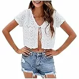 Fulidngzg Damen Bolero Festlich Zum Kleid Jacke Kurz Kurzarm Strickbolero Dünne Häkel Strickjacken Spitze Crop Kurzblazer Elegante Leichte Schwarz Cardigan