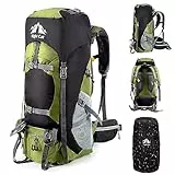 Night Cat Wanderrucksäcke, 40 l, 70 l, 90 l, Camping, Rucksackpackungen für Männer und Frauen, leicht, Outdoor, Bergsteigen, Reisen, Grün , 90L