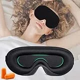 liuchanghe 3D Schlafmaske für Seitenschläfer, 100% Lichtblockierende Augenmaske für Männer und Frauen, Schlafbrille mit Verstellbarem Gummiband & Ohrstöpseln, Reisen, Büro, Yoga