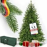Premium Weihnachtsbaum künstlich 180cm, TESTSIEGER 10 Jahre GARANTIE, dichte Zweige über 4000 Nadeln 100% Spritzguss naturgetreu Tannenbaum Weihnachtsbaum wie echt Nordmanntanne faltbar Christbaum