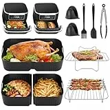 Airfryer Zubehör, Heißluftfritteuse Silikonform Set - Grillrost, Kuchen Brotform, Air Fryer Silikon Backform Einsatz für Ninja heißluftfritteuse AF500 AF400 AF350 Zubehör, Air Fryer Accessories