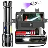 Shadowhawk Taschenlampe Led 500000 Lumen, Extrem Hell Taschenlampe USB Aufladbar Taktische Taschenlampen Mit holster XHP70.2, IP67 Wasserdicht 5 Lichtmodi für Camping Wandern Notfälle