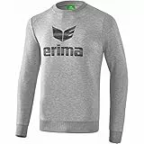 ERIMA Herren Pullover Essential Sweatshirt, hellgrau melange/schwarz, M, 2071914