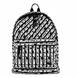 Lacoste Herren Fashion Rucksack Backpack,100% recyceltes Polyester, Rucksack Backpack modisch,SCHWARZ/Weiss (L57),Einheitsgröße (One Size)