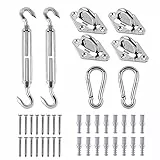 Sekey Sonnensegel Befestigungs Kit Zubehör Montage 8 Zoll, zur Befestigung von rechteckigen und quadratischen Sonnensegel, Karabiner Montageset aus Edelstahl, 40-teilig