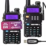 2X BAOFENG MK5 8 Watt Max Power VHF/UHF Mirkit Edition 2025 Full Kit Ham Radio with Baofeng Programming Cable