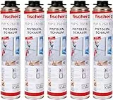 5x fischer Pistolenschaum 1K PUP S 750 B2 750ml 40302 Pistolenschaum mit geprüfter Fugenschall- und Wärmedämmung sowie Wasserdruckbeständigkeit